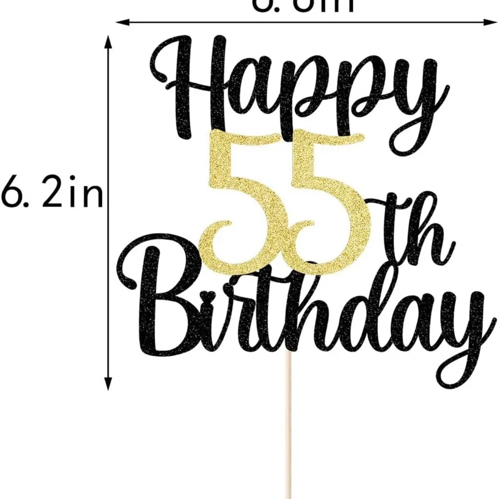 Happy 55th Birthday Cake Topper Brand New
